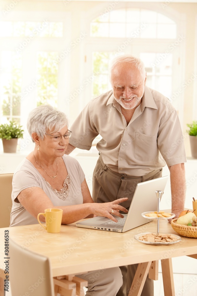 Elderly couple using computer Elderly couple using computer