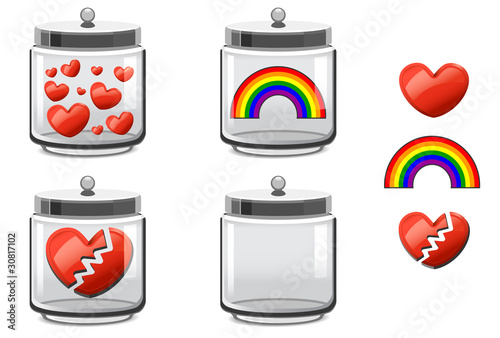 jar of hearts, trapped rainbow, broken heart , empty jar