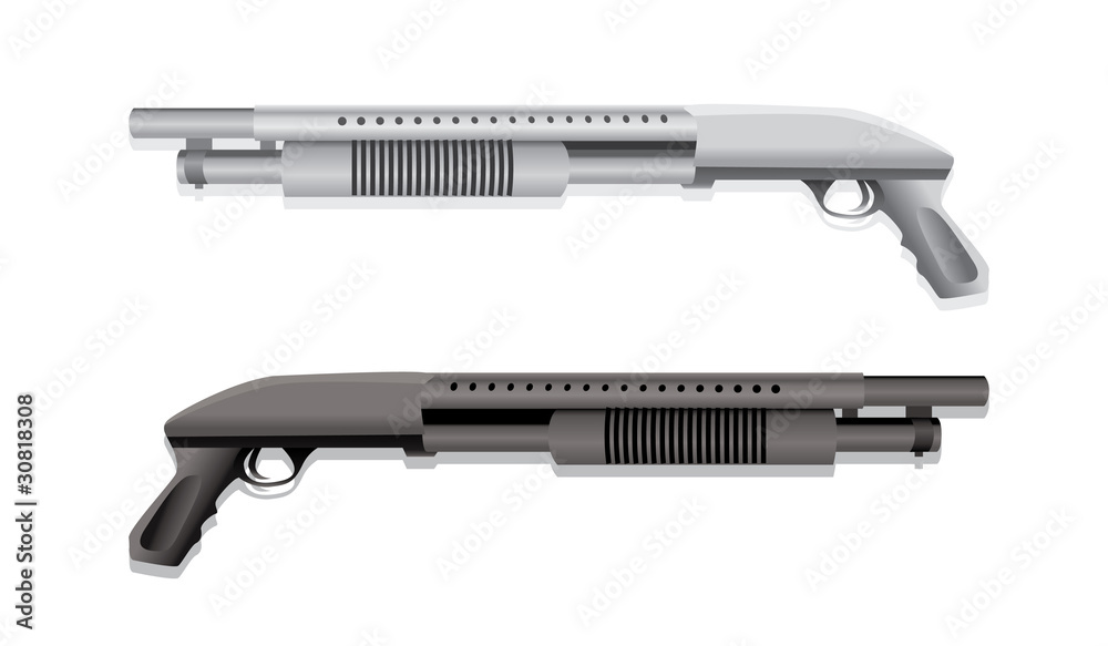 isolated  two shotguns realistic illustration