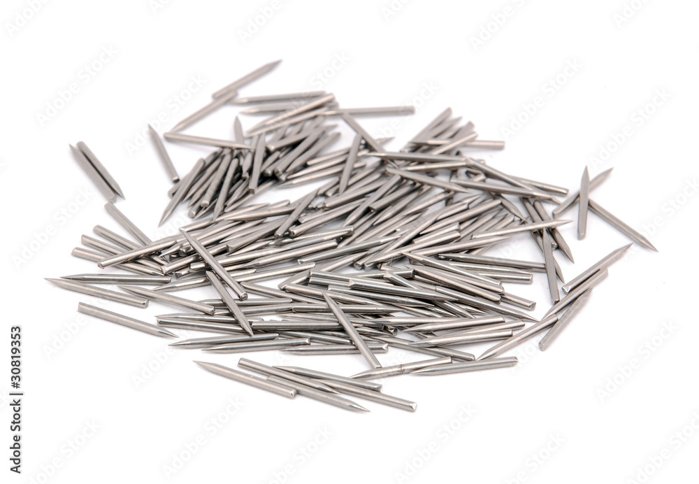 Pile of old antique gramophone steel needle