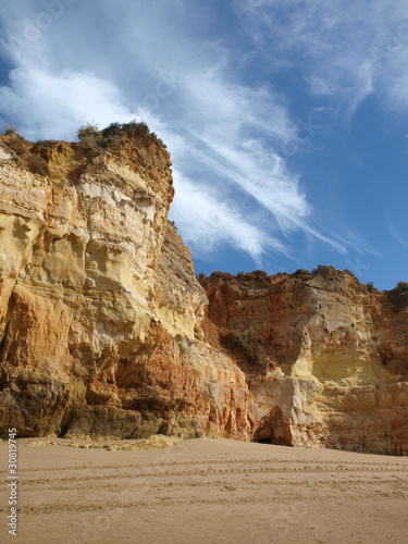 Colorful rock cliffs of the Algarve in Portugal © wjarek
