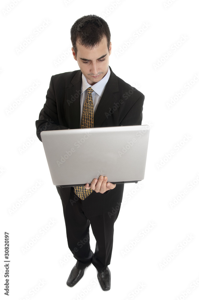 Business man with laptop