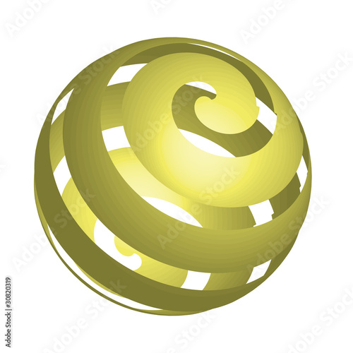 One ball on the white background