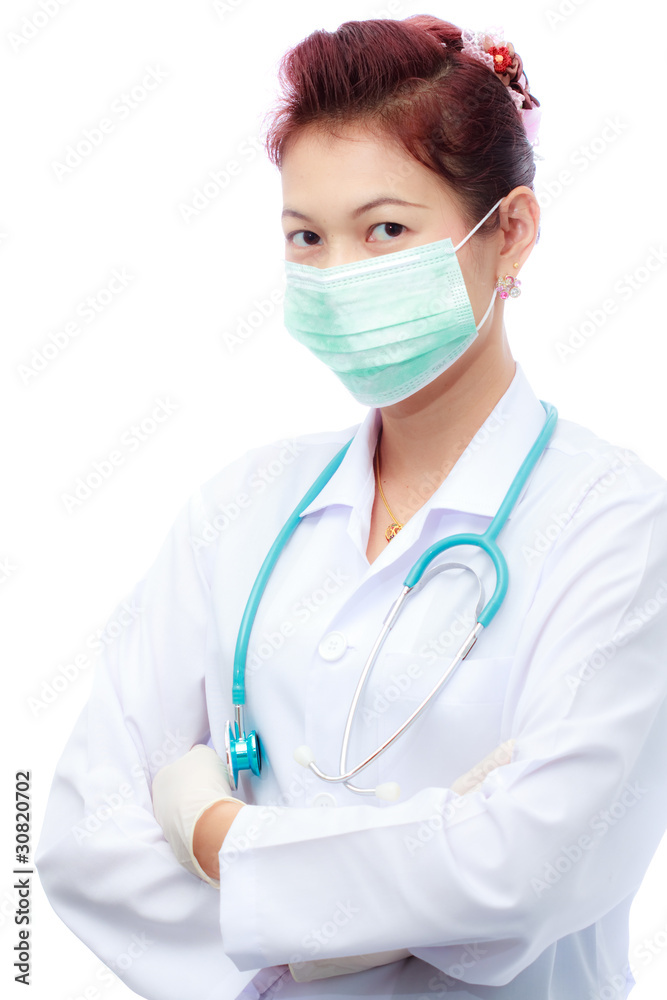 Female doctor and mask Female doctor and mask