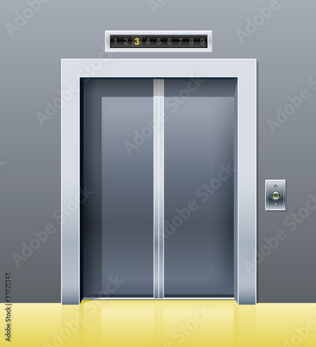 elevator with closed door