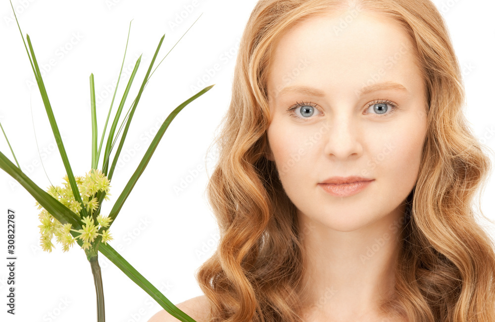 Naklejka premium woman with green sprout