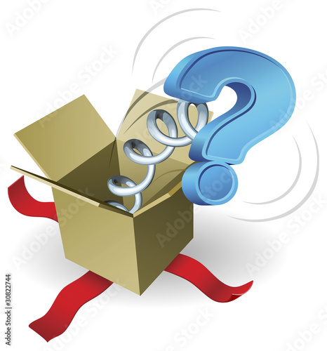 Jack in the box question mark concept