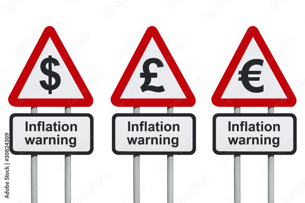 Inflation warning road sign