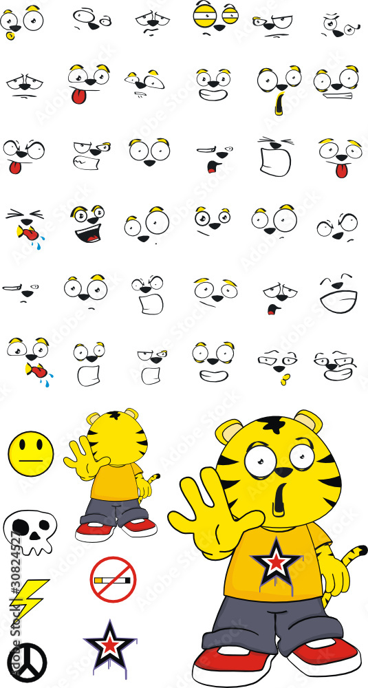 tiger plush kid cartoon set6