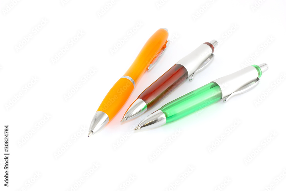 Brown, green and orange pen