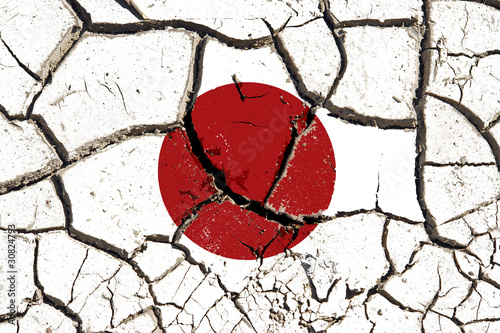 Cracked Japan flag #30824793
