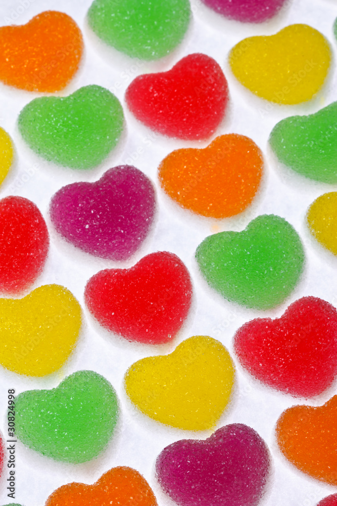 Colorful heart shape jelly Colorful heart shape jelly