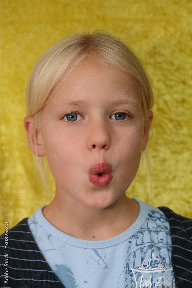blond girl singing