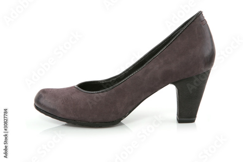 Brown female leather shoe