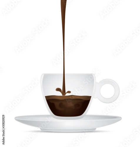 Section of a cup of coffee realistic illustration