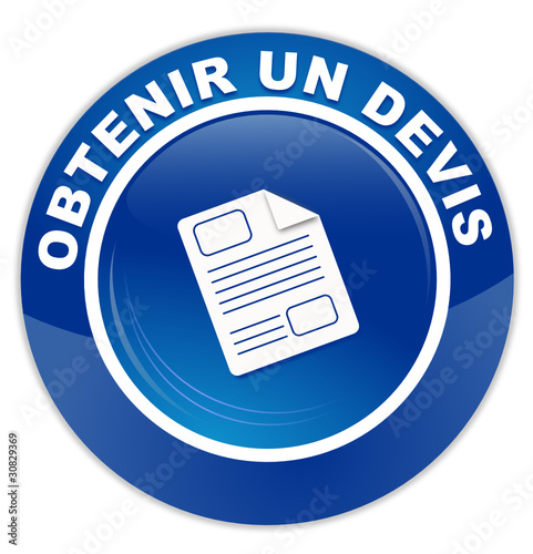 obtenir un devis sur bouton rond bleu
