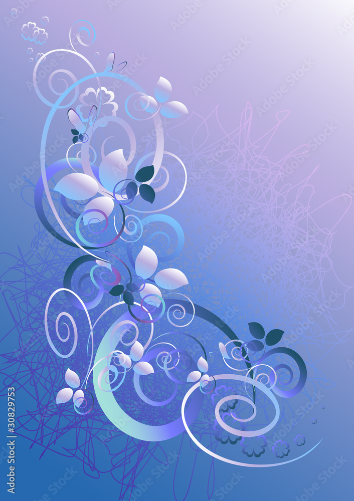 Floral abstract background in blue-violet tones Floral abstract background in blue-violet tones