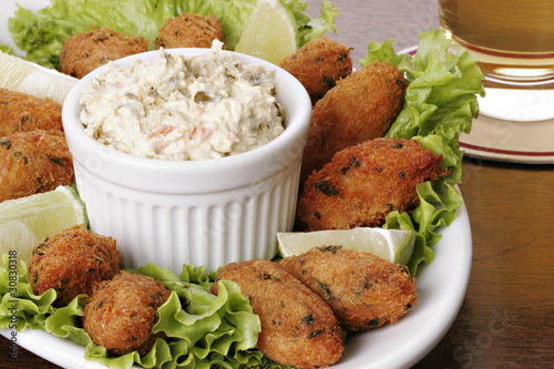 Portuguese cod fish croquettes photo