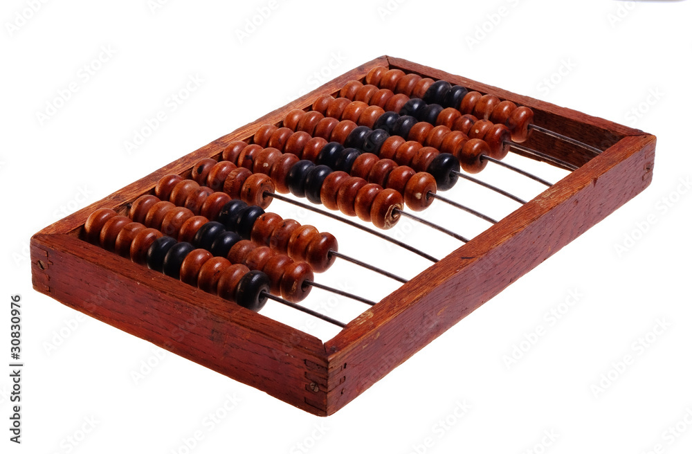 Old abacus, isolated on a white background (retro). Old abacus, isolated on a white background (retro).