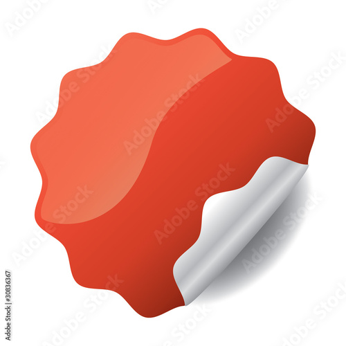 Button Set - Aktionskleber, Sticker Rund wellig - rot