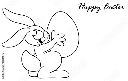 Easter bunny isolated on white background with copyspace