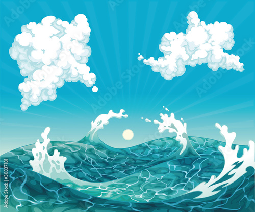Waves. Vector illustration,...