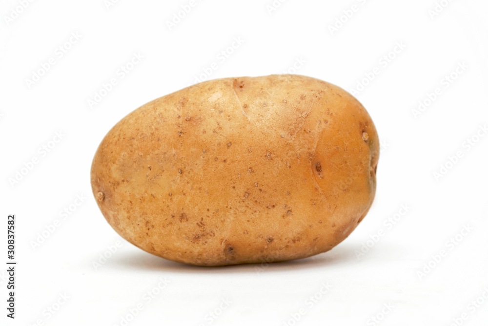 Single large potato isolated against a white background Single large potato isolated against a white background