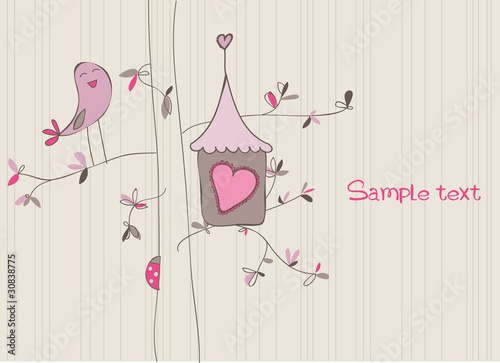 Card with Bird House #30838775
