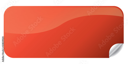 Button Set - Aktionskleber, Sticker eckig abgerundet lang - rot