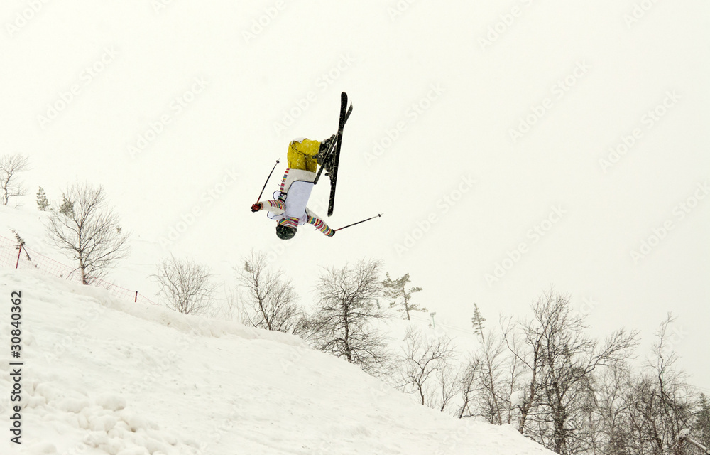 skier flip in the air