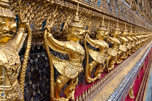 Golden Garuda statues at Wat Phra Kaew photo