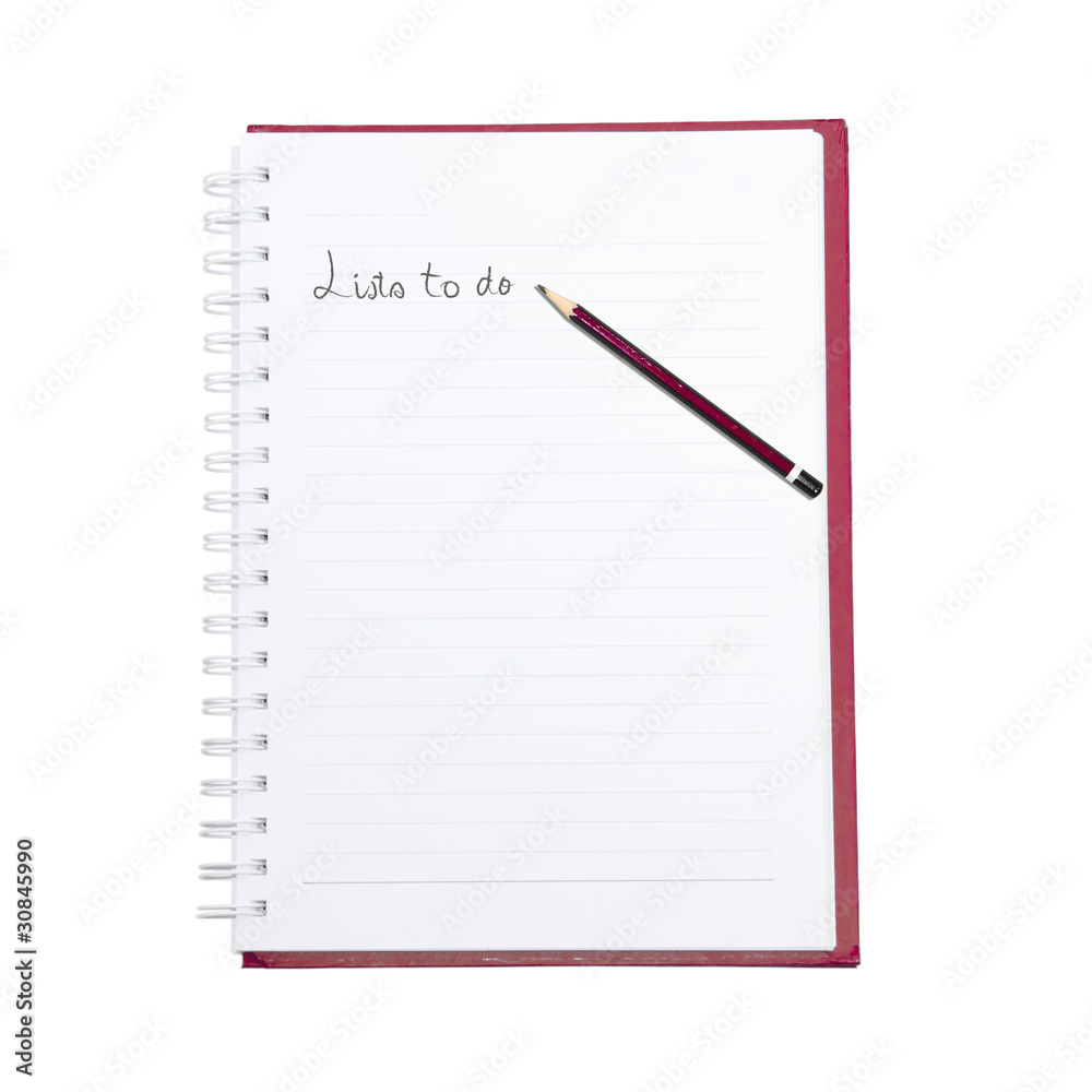 list to do word with pencil on the booklet list to do word with pencil on the booklet