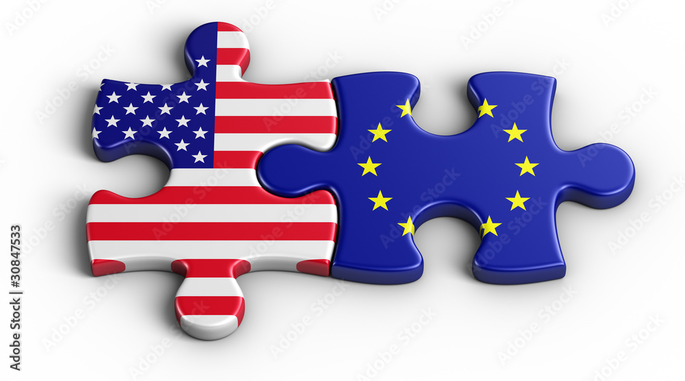 Naklejka premium USA - Europe