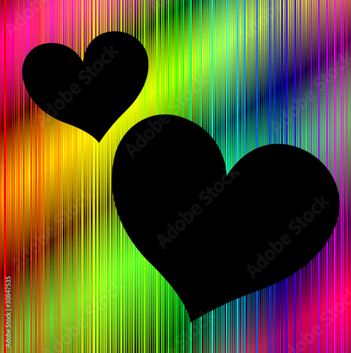 Colorful background with heart shaped copy space