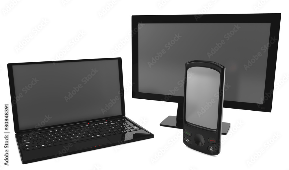 A bundle of telco services isolated on white. A bundle of telco services isolated on white.