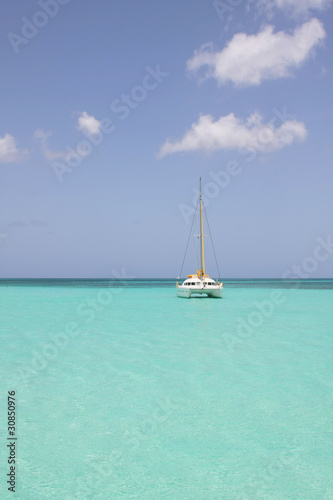 catamaran in saona beach