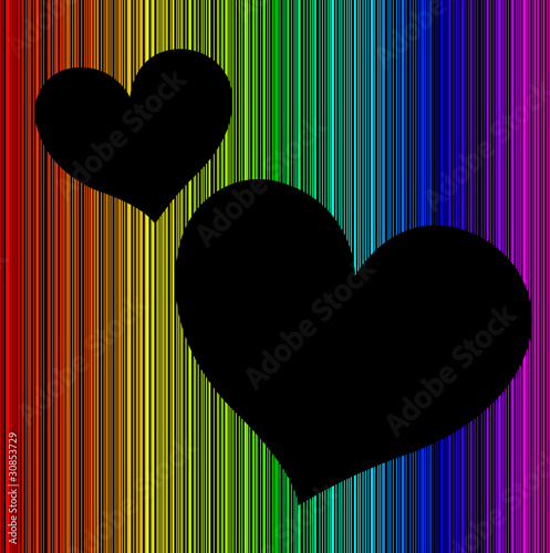 Colorful background with heart shaped copy space