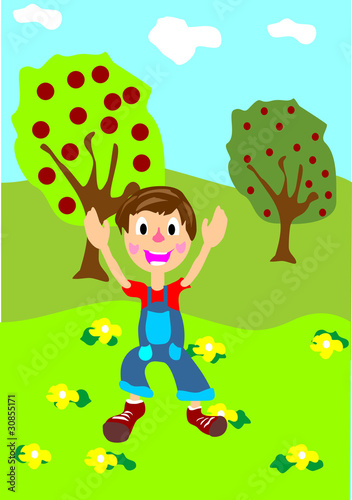 happiest kid on the green meadow