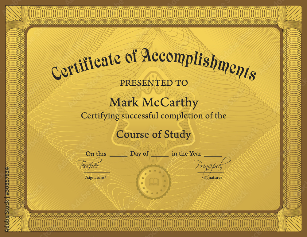 Certificate Of Accomplishment Template Adobe Stock certificate-of-accomplishment-template-adobe-stock