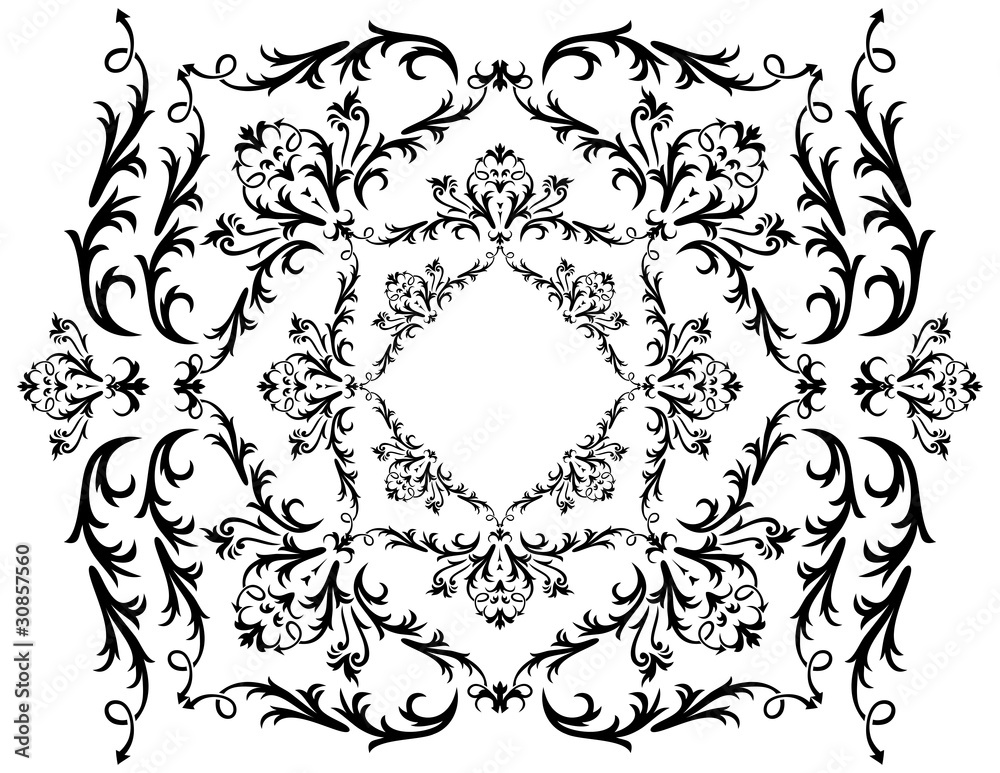 Obraz premium Illustration of abstract black ornament