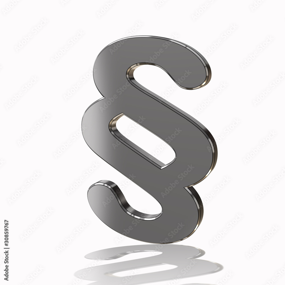 silver paragraph symbol in 3d silver paragraph symbol in 3d
