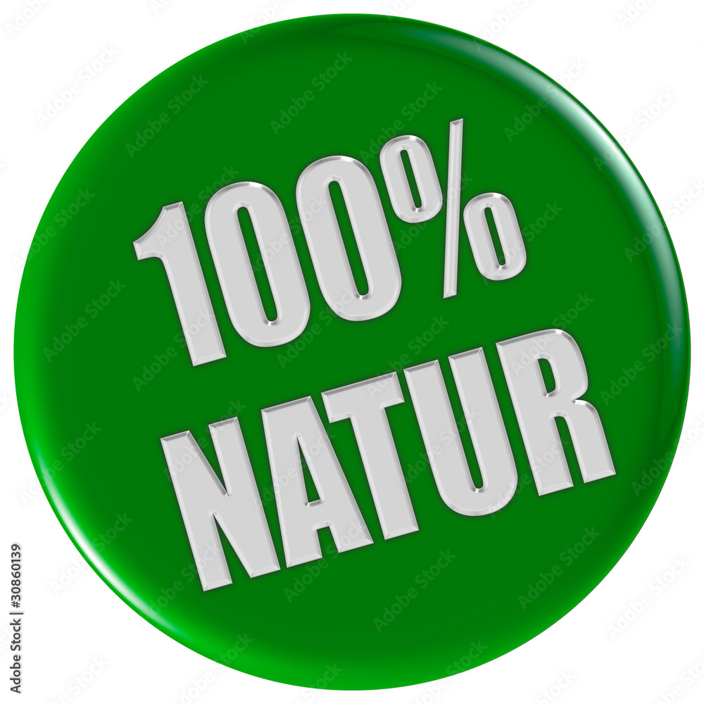 Button grün rund 100 PROZENT NATUR Button grün rund 100 PROZENT NATUR