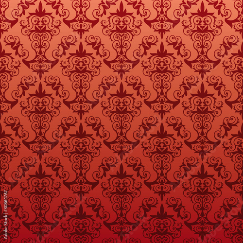 Red Wallpaper Pattern - an elegant wallpaper old-fashioned style with floral elements. The tile can be endlessly combined in all directions.