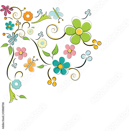 Naklejka flowers background