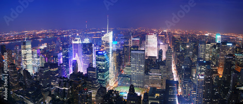 New York City Manhattan Times Square skyline aerial view