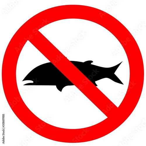 Señal prohibido pescar.