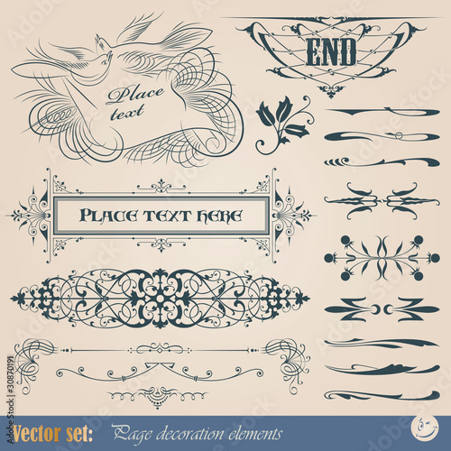 calligraphic design elements and page decoration