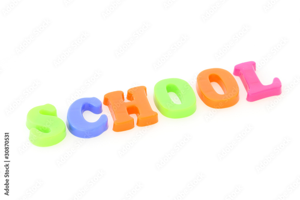 Word school from toy colourful letters Word school from toy colourful letters