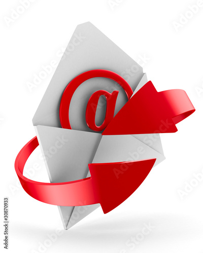 E-mail concept on white bac...