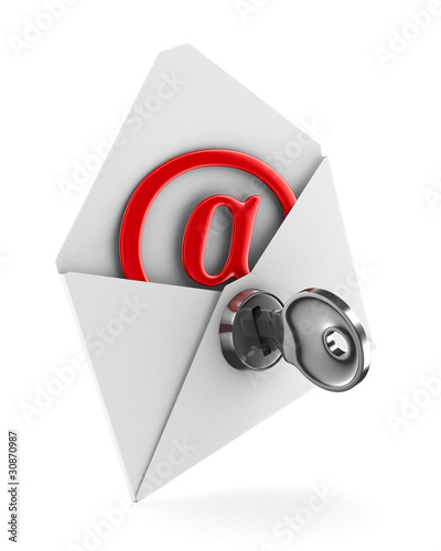E-mail concept on white bac...